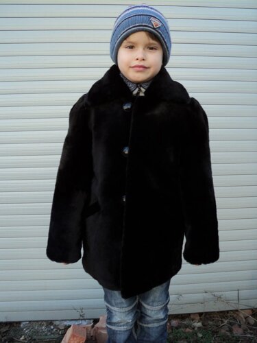Детская куртка из мутона для мальчика "Зимняя принцесса"МЦ-033 34