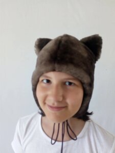 Детская шапка из мутона "Котёнок" ДШ-002 "Зимняя принцесса"