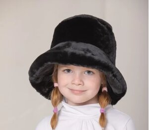 Детская шапка "Глория" черная из мутона ДШ-013 "Зимняя принцесса"