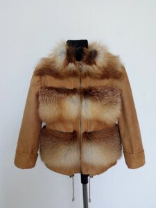 Куртка из лисы с замшей ДК-010 "Зимняя принцесса"