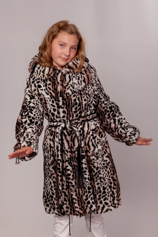 Шуба "Леопард" из мутона МЦ-038 от компании Детское ателье "Зимняя принцесса" - фото 1