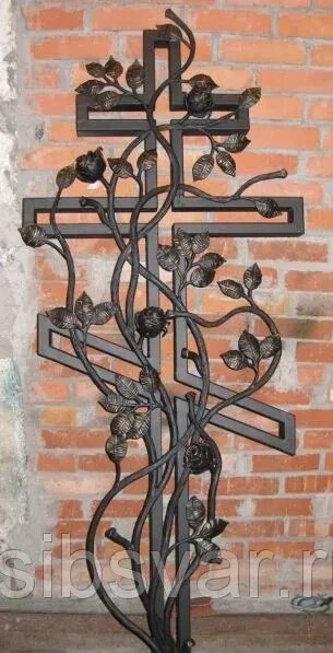 Кованый  крест на могилу "Цветущий сад" от компании ООО "АСЦ - Сибирский Сварной" - фото 1