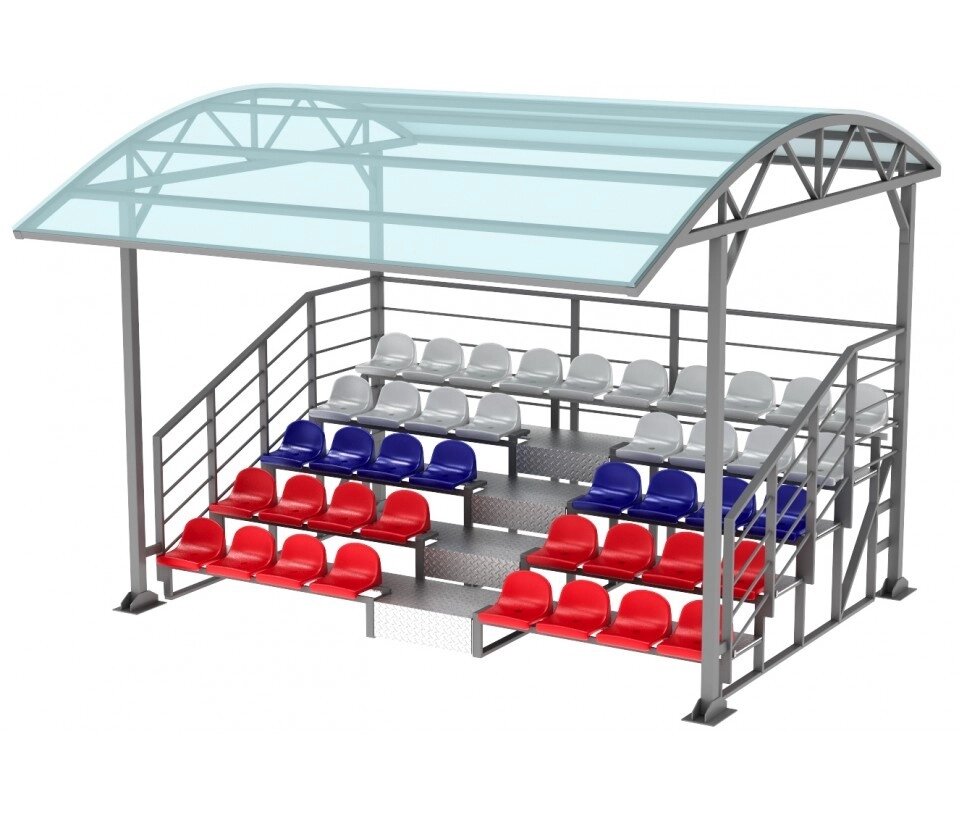 Трибуны для зрителей с навесом (42 места) "Спорт-2" от компании ООО "АСЦ - Сибирский Сварной" - фото 1