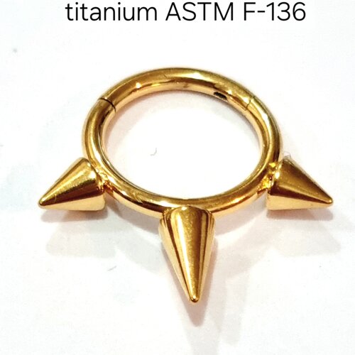 Кликер 1,2*8 мм из титанового сплава ASTM F-136 с шипами PVD Gold