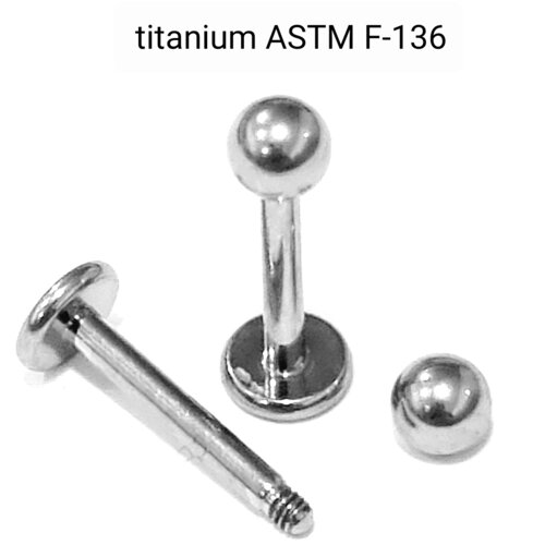 Лабретты 1,2*6*3 мм из титанового сплава ASTM F-136