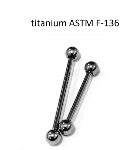 Микро-штанги 1,2*12*3/3 мм из титанового сплава ASTM F-136