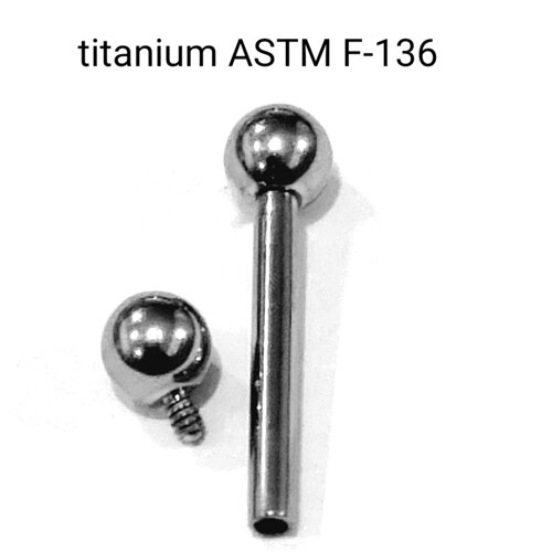 Микро-штанги 1,2*8*3/3 мм с внутренней резьбой из титанового сплава ASTM F-136