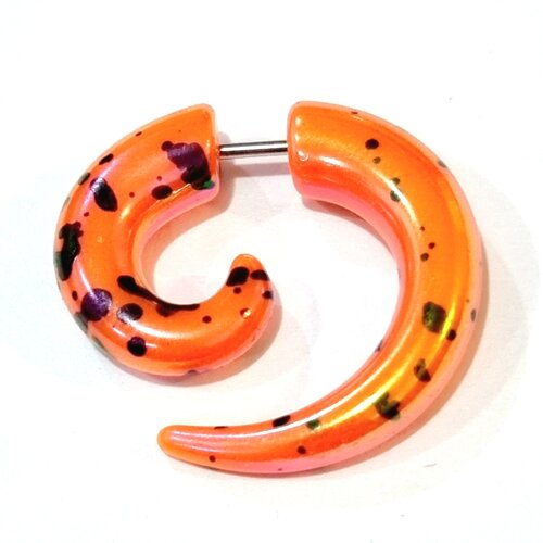 Обманки расширителей 6 мм спираль оранжевые в пятнах