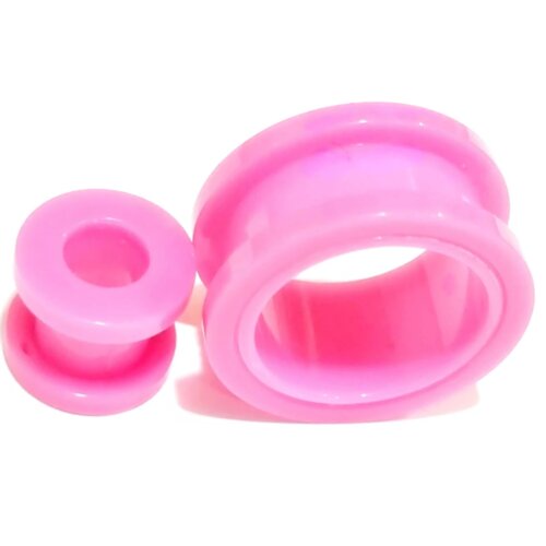 Тоннели 8 мм для пирсинга уха из акрила розовые