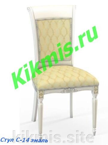 Деревянный стул С-14 слоновая кость, патина золото ДК от компании Интернет - магазин Kikmis - фото 1