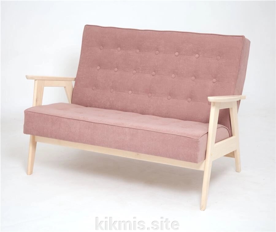 Диван двухместный РЕТРО (беленый дуб / RS 12 - розовый) RB от компании Интернет - магазин Kikmis - фото 1