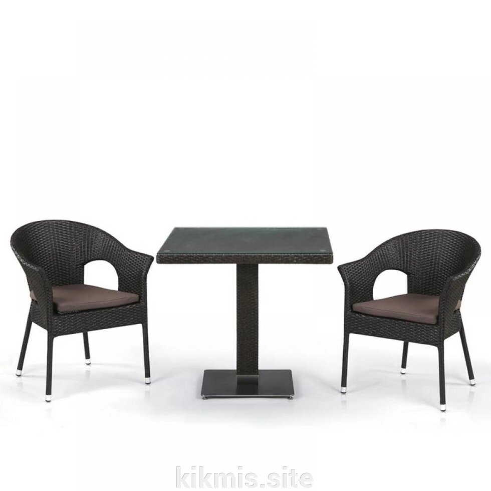 Кофейный комплект плетеной мебели T605SWT/Y79A-W53 Brown (2+1) от компании Интернет - магазин Kikmis - фото 1