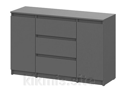 Комод SV-мебель Денвер 3 ящика двухстворчатый Графит серый от компании Интернет - магазин Kikmis - фото 1