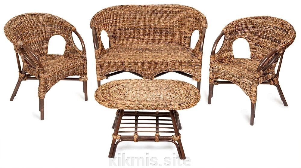 Комплект для отдыха "Mandalino" 05/21 ( диван + 2 кресла + стол овальный ) /без подушек/ от компании Интернет - магазин Kikmis - фото 1