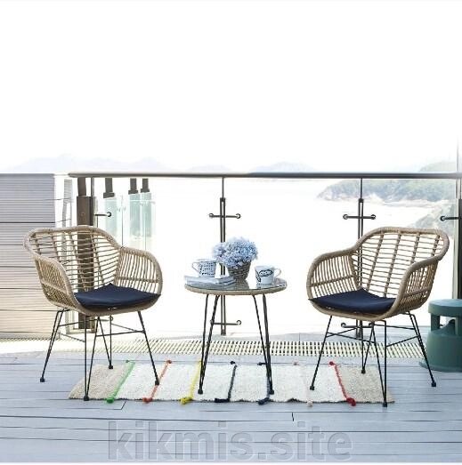 Комплект кофейный из иск ротанга (стол+2 кресла) 210334 RH от компании Интернет - магазин Kikmis - фото 1
