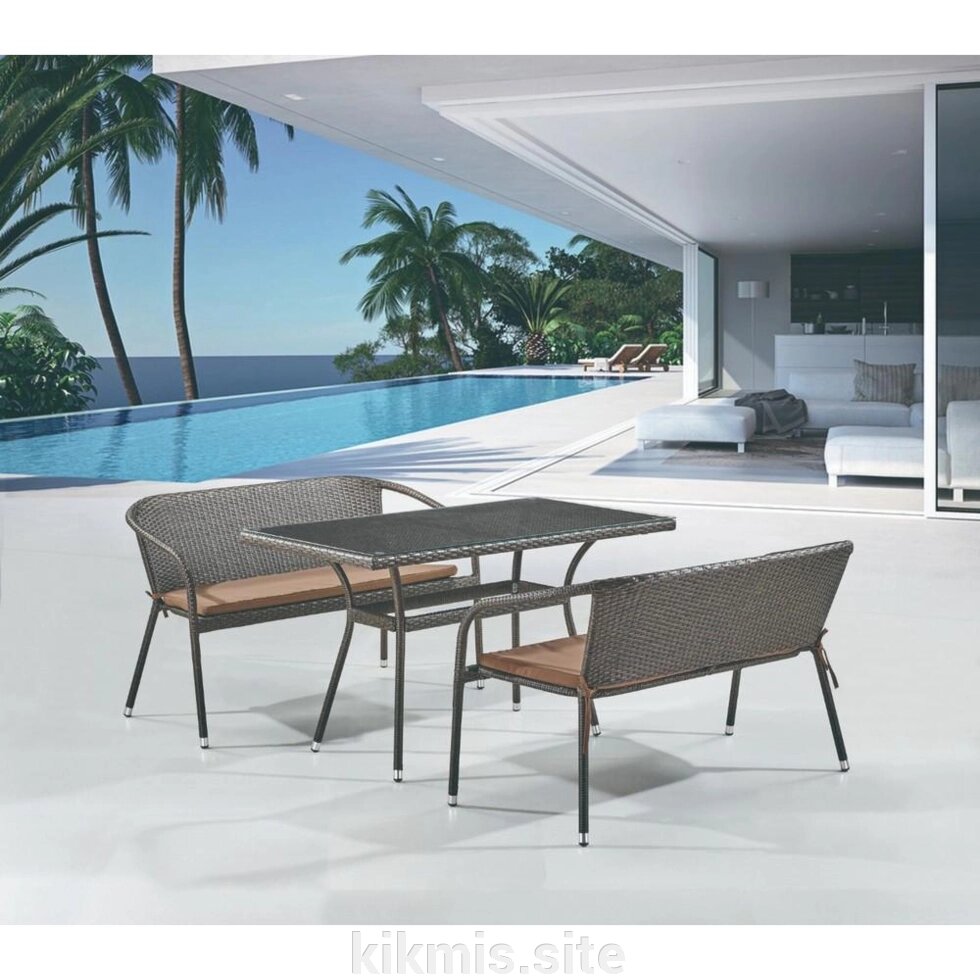 Комплект мебели из иск. ротанга T286A/S139A-W53 Brown от компании Интернет - магазин Kikmis - фото 1