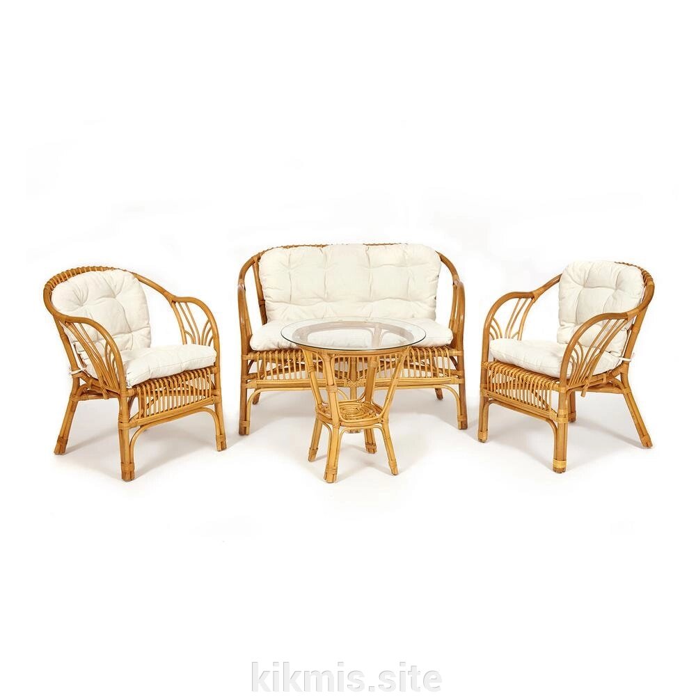 КОМПЛЕКТ " NEW BOGOTA " ( диван + 2 кресла + стол со стеклом ) /с подушками/ от компании Интернет - магазин Kikmis - фото 1