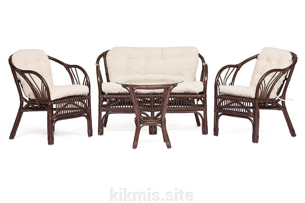 КОМПЛЕКТ " NEW BOGOTA " ( диван + 2 кресла + стол со стеклом ) /с подушками/ от компании Интернет - магазин Kikmis - фото 1