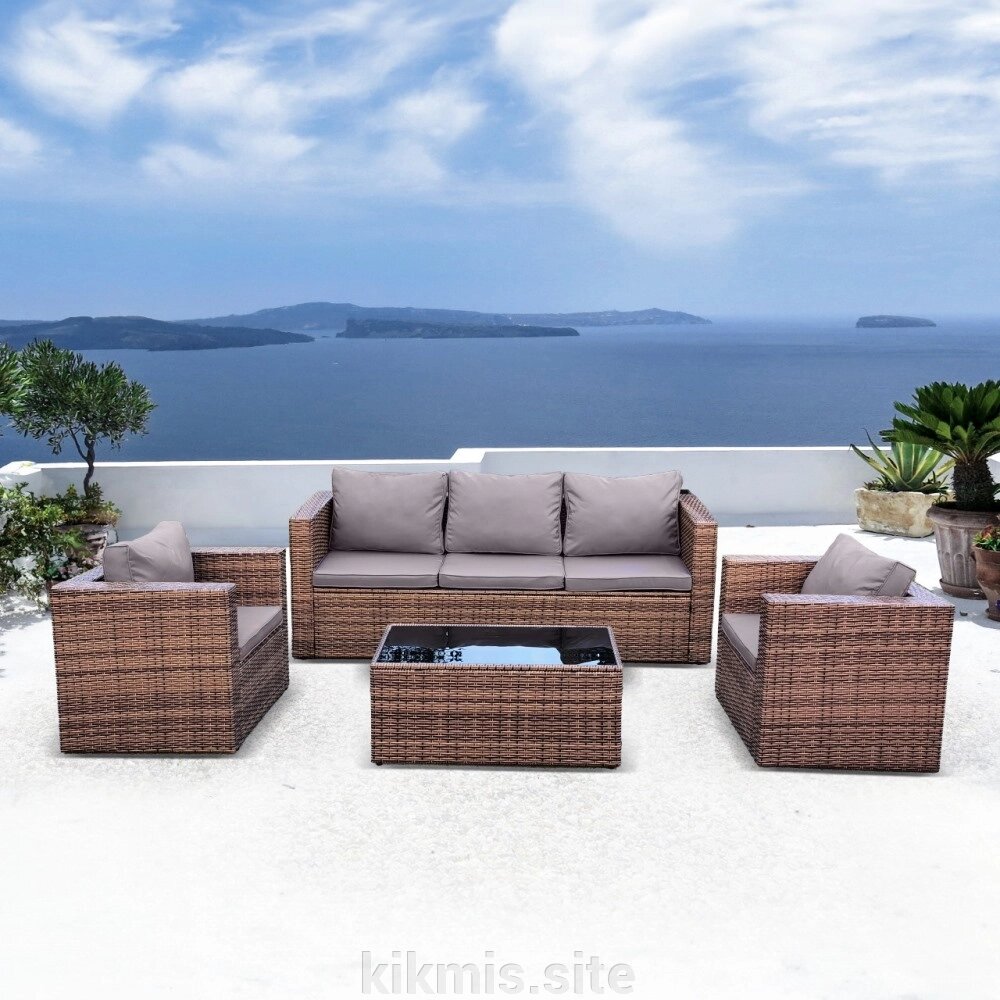Комплект плетеной мебели AFM-302AL Brown от компании Интернет - магазин Kikmis - фото 1
