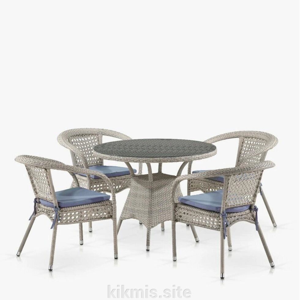 Комплект плетеной мебели Лион-1C T220CT/Y32-W85 Latte 4Pcs (4+1) от компании Интернет - магазин Kikmis - фото 1