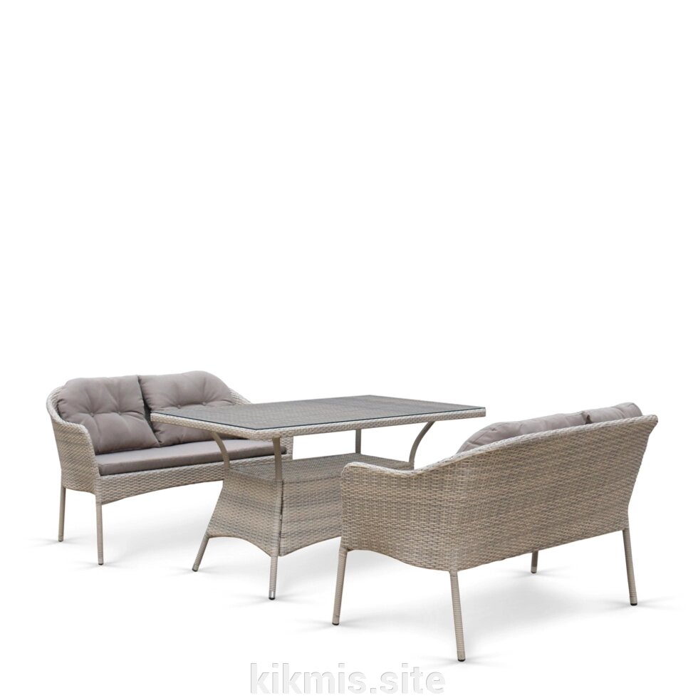 Комплект плетеной мебели с диванами T198C/S54C-W85 Latte от компании Интернет - магазин Kikmis - фото 1
