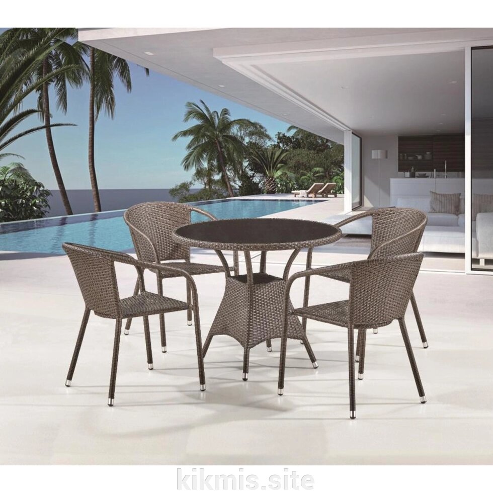 Комплект плетеной мебели T197ANS-W53/Y137C-W53 Brown 4Pcs от компании Интернет - магазин Kikmis - фото 1