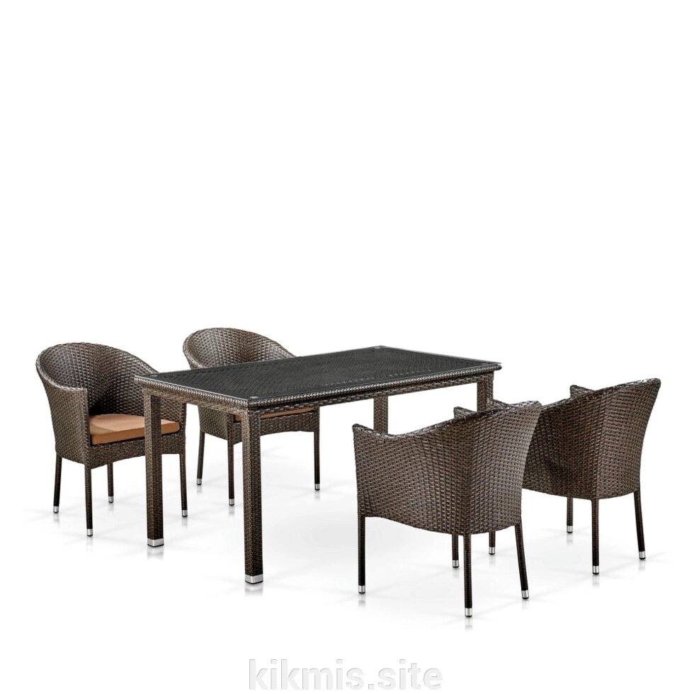 Комплект плетеной мебели T256A/Y350A-W53 Brown  4Pcs от компании Интернет - магазин Kikmis - фото 1