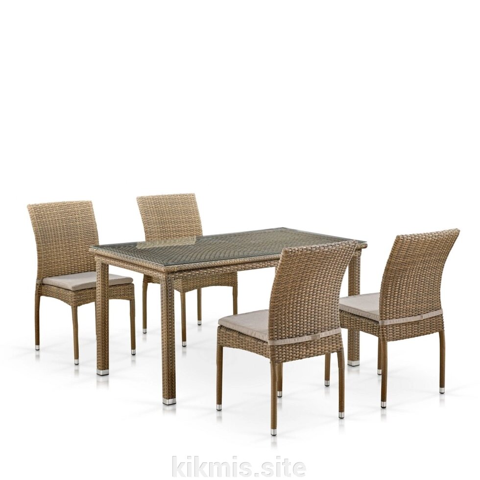 Комплект плетеной мебели T256B/Y380B-W65 Light Brown (4+1) от компании Интернет - магазин Kikmis - фото 1