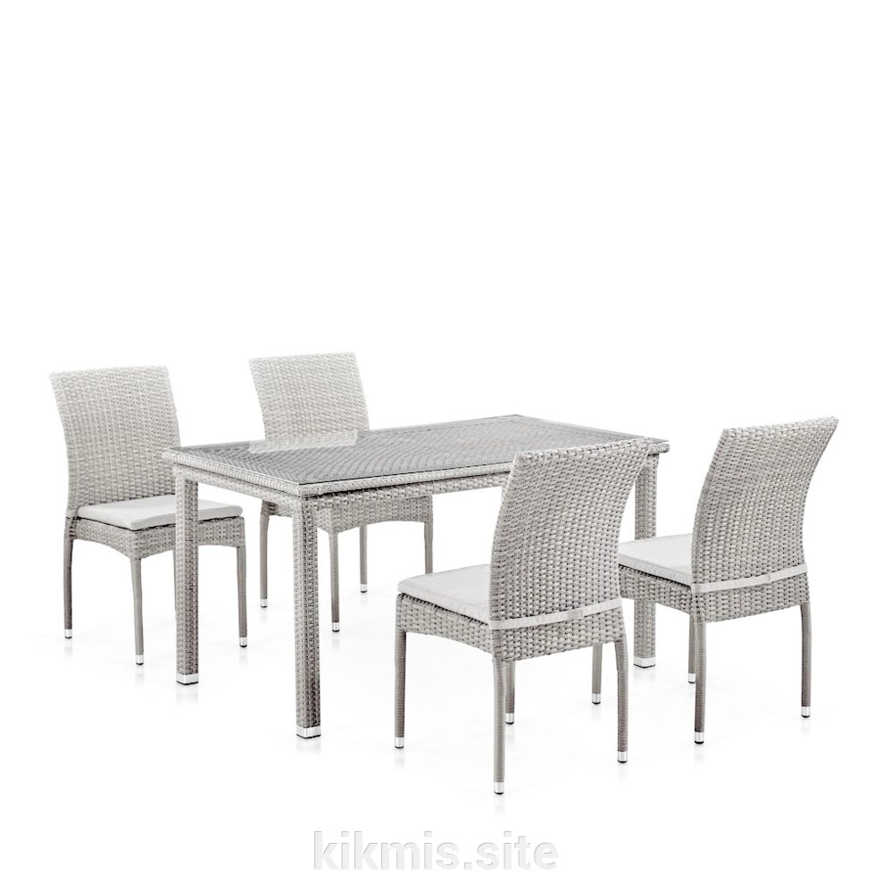 Комплект плетеной мебели T256С/Y380C-W85 Latte 140х80 (4+1) + подушки в комплекте от компании Интернет - магазин Kikmis - фото 1