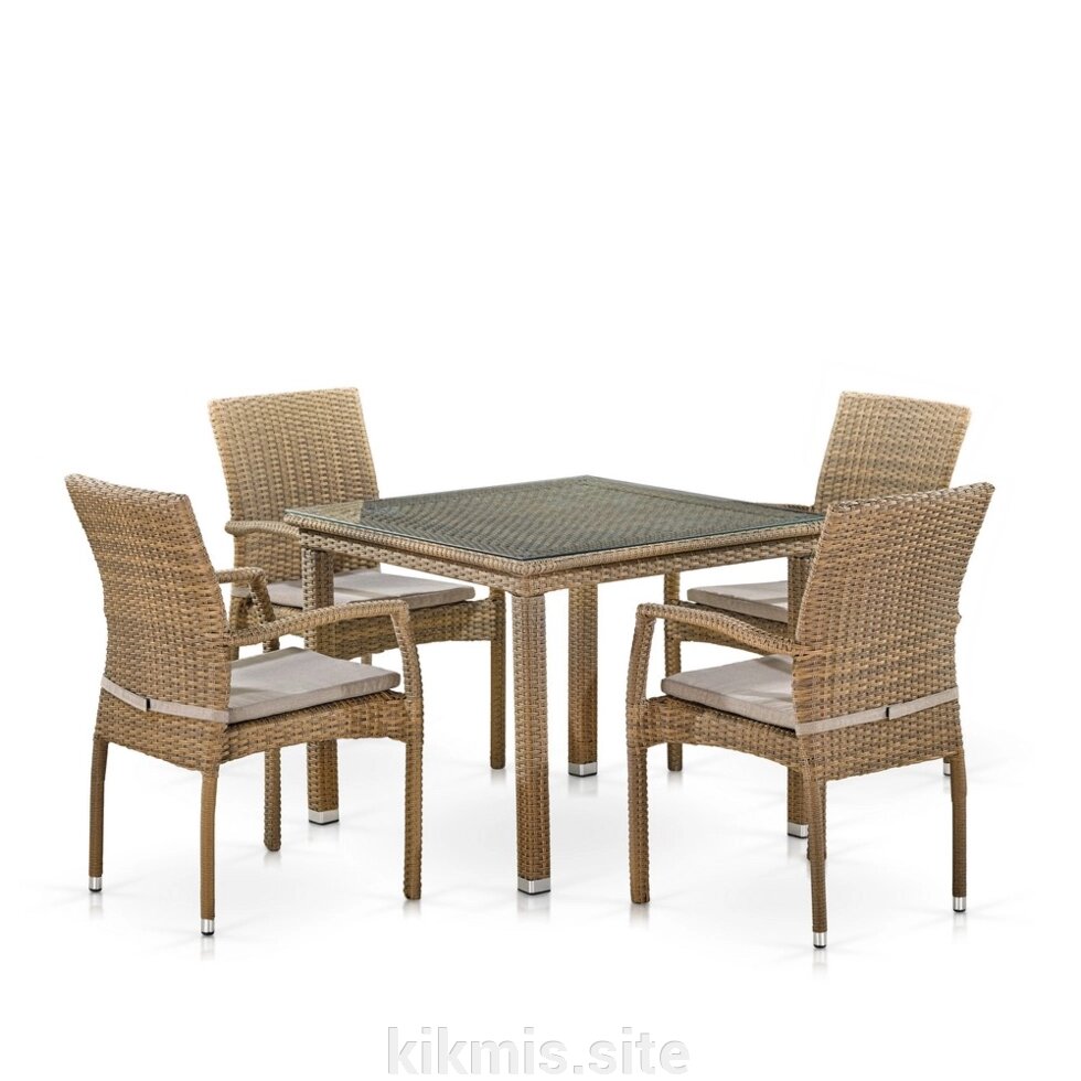 Комплект плетеной мебели T257B/Y379B-W65 Light Brown (4+1) от компании Интернет - магазин Kikmis - фото 1