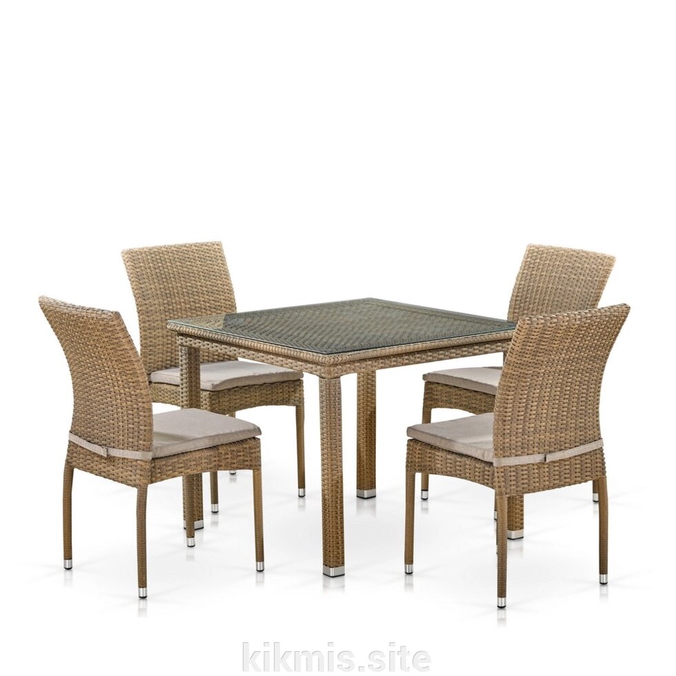 Комплект плетеной мебели T257B/Y380B-W65 Light Brown (4+1) от компании Интернет - магазин Kikmis - фото 1