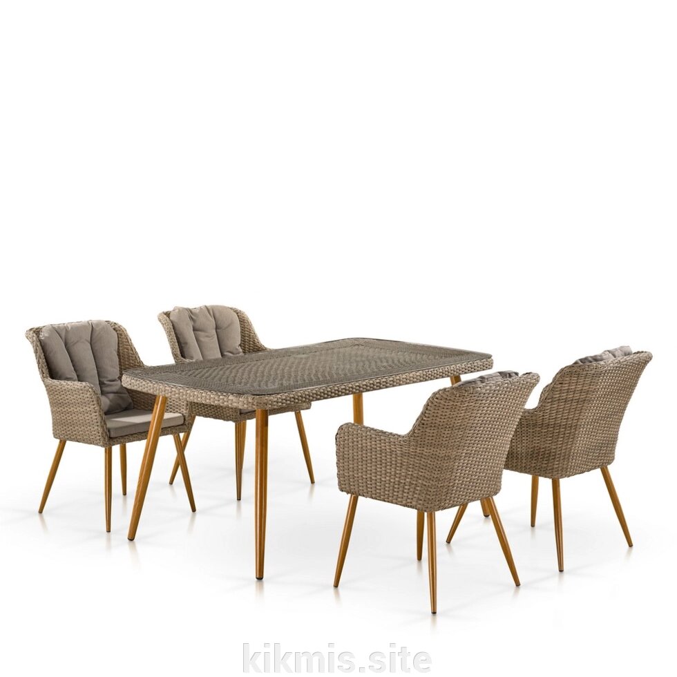 Комплект плетеной мебели T363B/Y363B-W65 Light Brown 4Pcs от компании Интернет - магазин Kikmis - фото 1