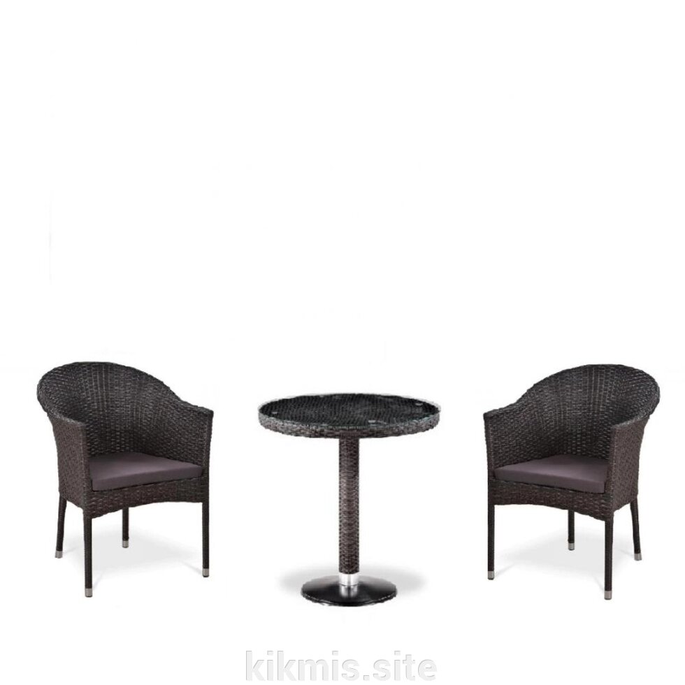 Комплект плетеной мебели T601/Y350A-W53 Brown (2+1) от компании Интернет - магазин Kikmis - фото 1