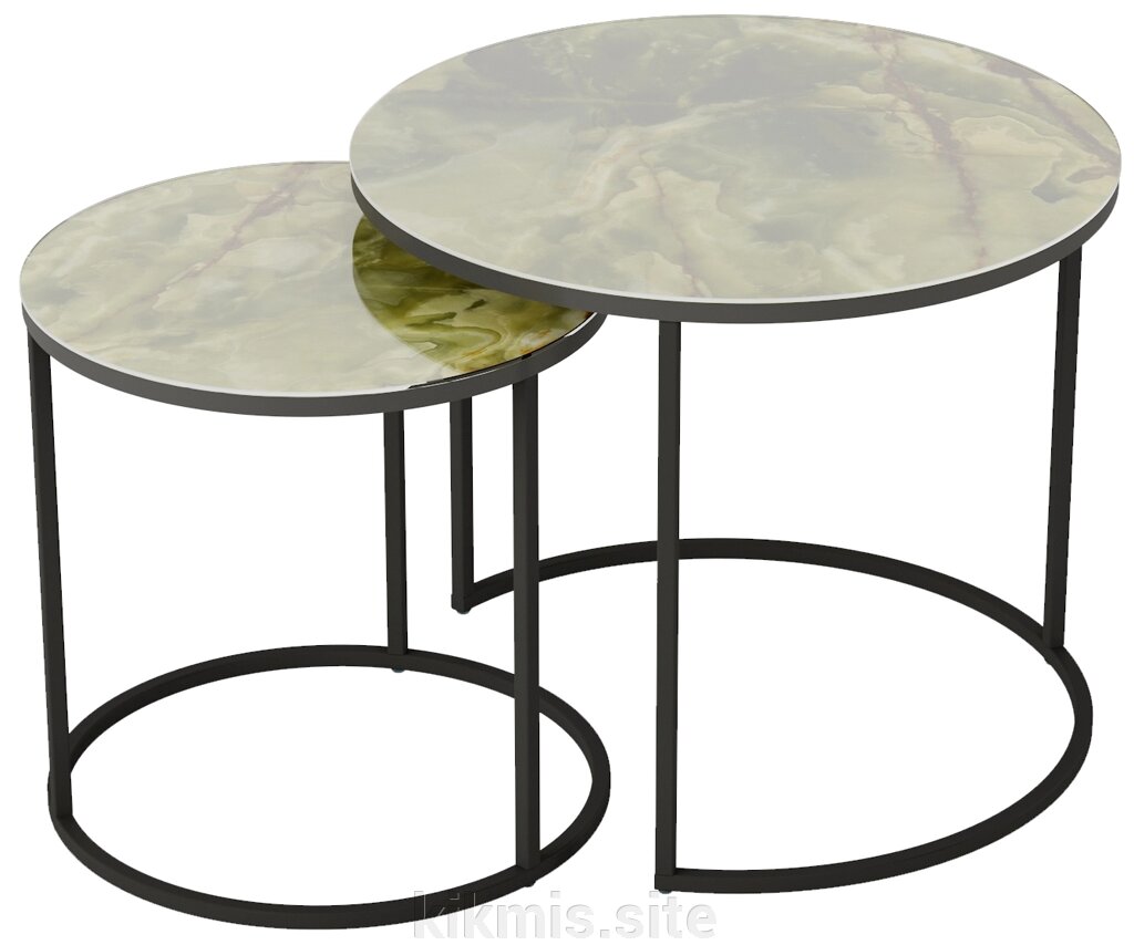 Комплект столов журнальных Калифорния Стелла Зеленый оникс от компании Интернет - магазин Kikmis - фото 1