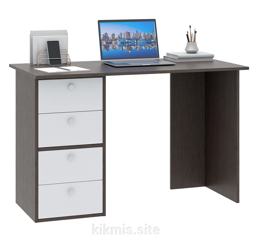 Компьютерный стол  МФ Мастер Прайм-41 венге / белый от компании Интернет - магазин Kikmis - фото 1