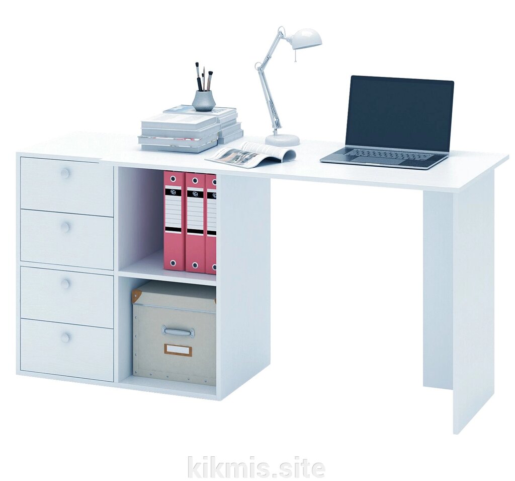 Компьютерный стол  МФ Мастер Прайм-46 белый от компании Интернет - магазин Kikmis - фото 1