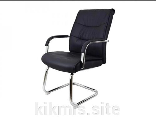 Конференц кресло Граф экокожа черная/хром подл 2107 ИМ