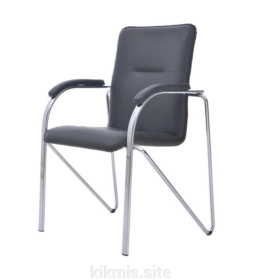 Конференц-кресло Samba (CH 850) Chrome черное (иск кожа, хром металл, мягк накл) от компании Интернет - магазин Kikmis - фото 1