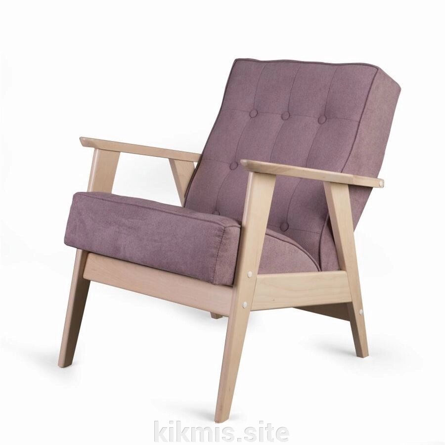 Кресло для отдыха РЕТРО (беленый дуб / RS 12 - розовый) от компании Интернет - магазин Kikmis - фото 1