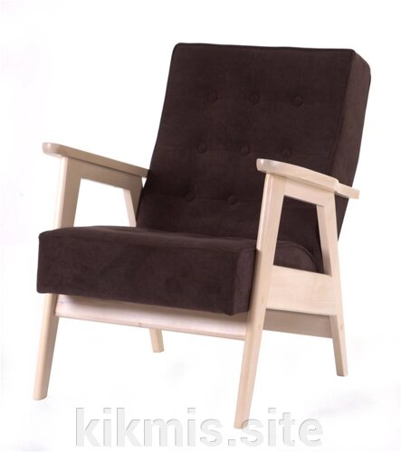 Кресло для отдыха РЕТРО (беленый дуб / RS 32 - коричневый)