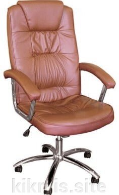 Кресло для персонала 9005 L кожа коричневая ДК от компании Интернет - магазин Kikmis - фото 1
