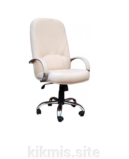Кресло для персонала Менеджер экокожа крем ТГ хром от компании Интернет - магазин Kikmis - фото 1
