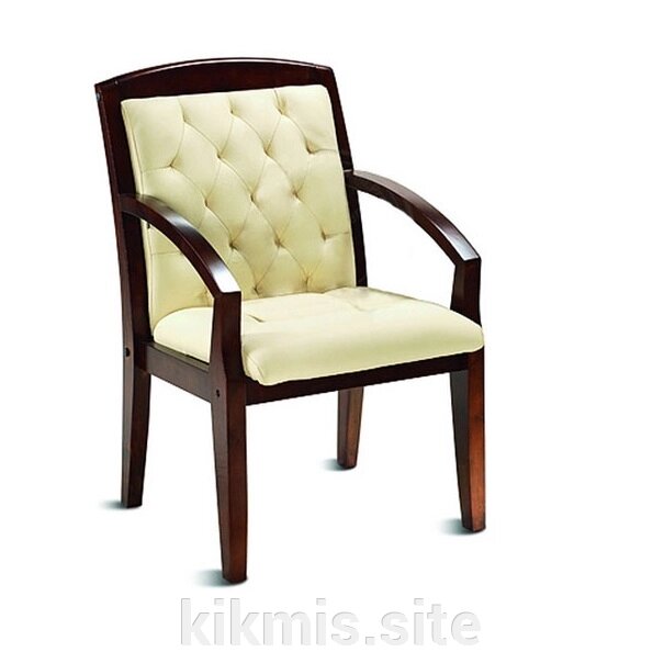 Кресло для посетителей Конгресс экокожа слон кость/дерево ИМ от компании Интернет - магазин Kikmis - фото 1