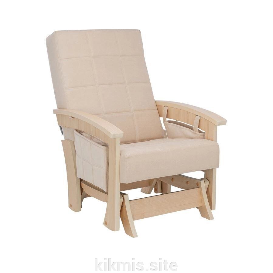 Кресло гляйдер "НОРДИК" (нат. дерево/Verona Vanila) от компании Интернет - магазин Kikmis - фото 1