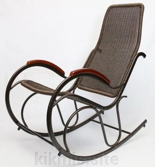 Кресло-качалка металокаркас VS-9009 орех от компании Интернет - магазин Kikmis - фото 1
