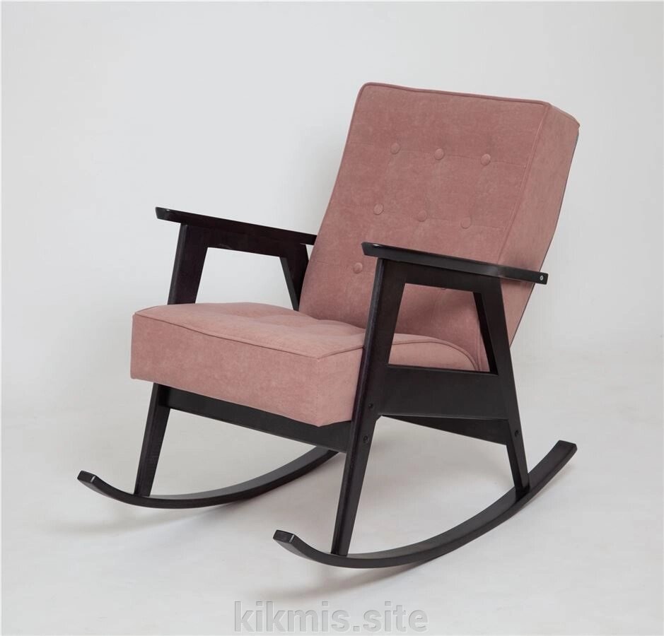 Кресло-качалка РЕТРО (венге / RS 12 - розовый) от компании Интернет - магазин Kikmis - фото 1