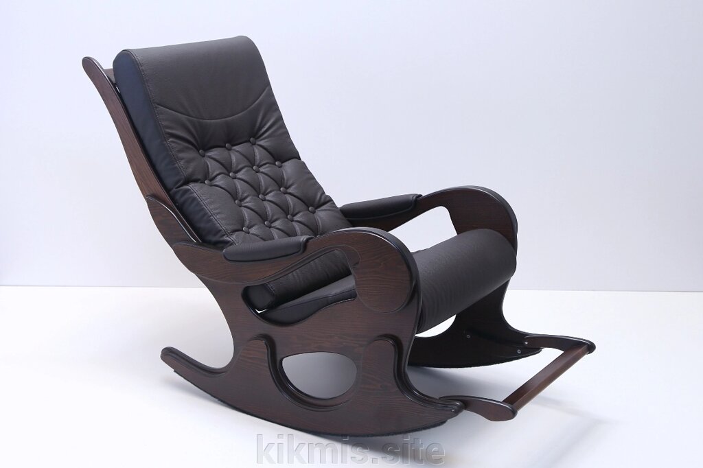 Кресло-качалка WOOD экокожа коричневый (SPIRIT balsamic /Орех) от компании Интернет - магазин Kikmis - фото 1