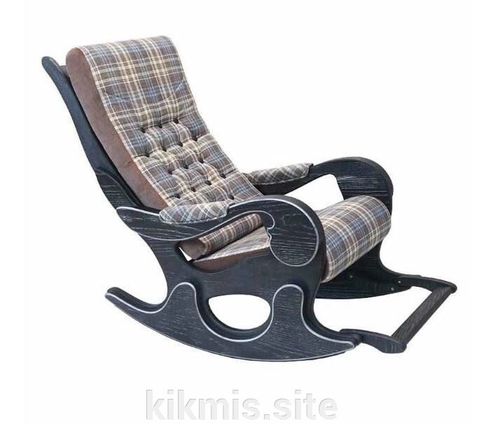 Кресло-качалка WOOD графит/ткань (Wales blue) от компании Интернет - магазин Kikmis - фото 1
