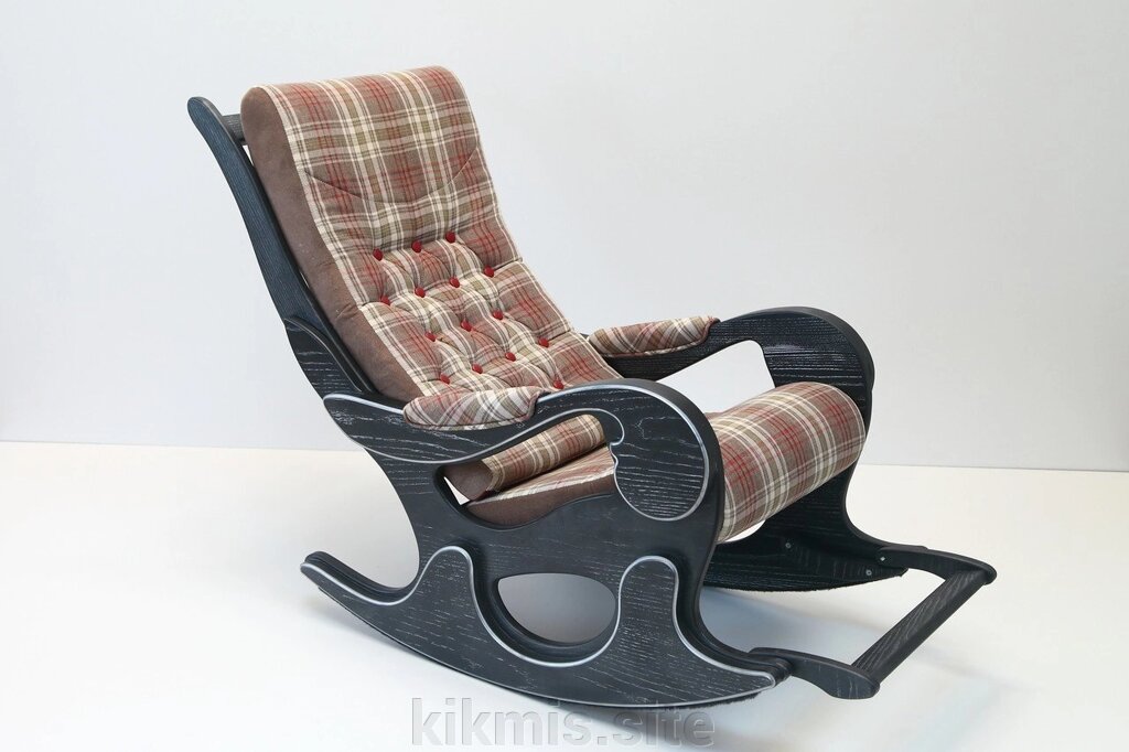Кресло-качалка WOOD графит/ткань (Wales red) от компании Интернет - магазин Kikmis - фото 1