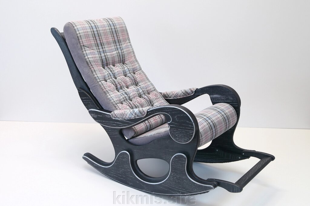 Кресло-качалка WOOD графит/ткань (Wales white) от компании Интернет - магазин Kikmis - фото 1